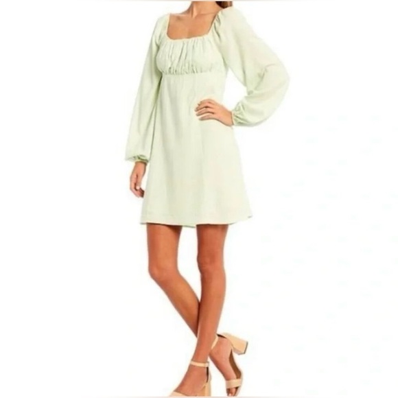 Gianni Bini Smocked Back Baby Doll Dress in Mint -Sz L - Picture 1 of 10
